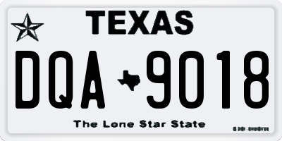 TX license plate DQA9018