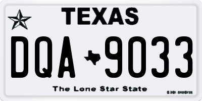 TX license plate DQA9033