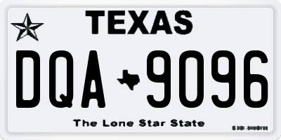 TX license plate DQA9096