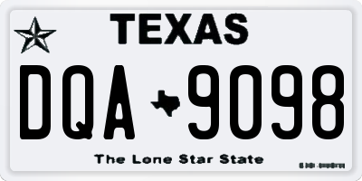 TX license plate DQA9098