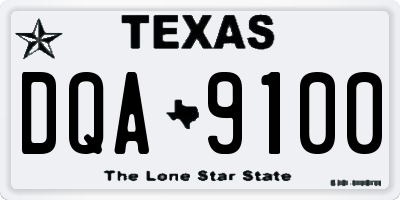 TX license plate DQA9100