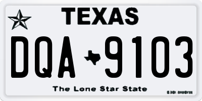 TX license plate DQA9103