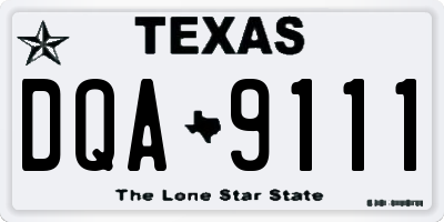 TX license plate DQA9111