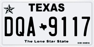 TX license plate DQA9117