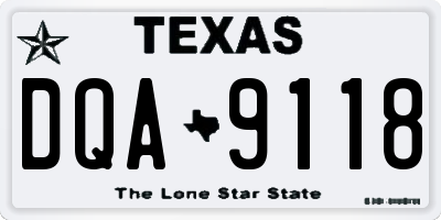 TX license plate DQA9118