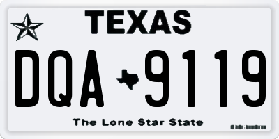 TX license plate DQA9119