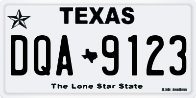 TX license plate DQA9123