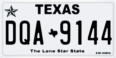 TX license plate DQA9144