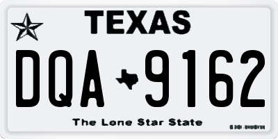 TX license plate DQA9162