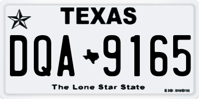 TX license plate DQA9165