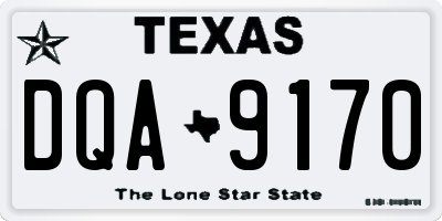 TX license plate DQA9170