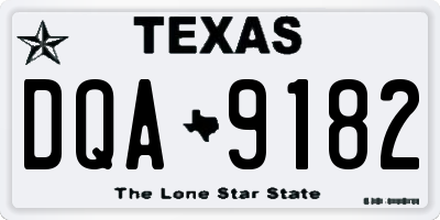 TX license plate DQA9182