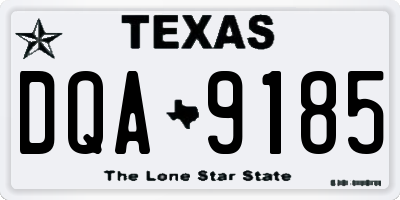 TX license plate DQA9185