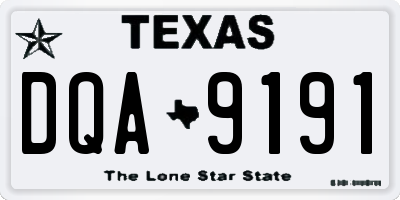 TX license plate DQA9191