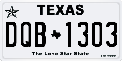 TX license plate DQB1303