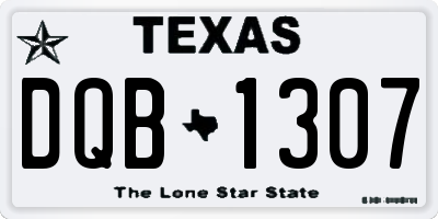 TX license plate DQB1307