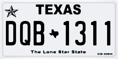 TX license plate DQB1311