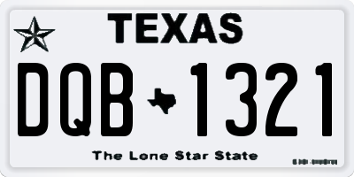 TX license plate DQB1321