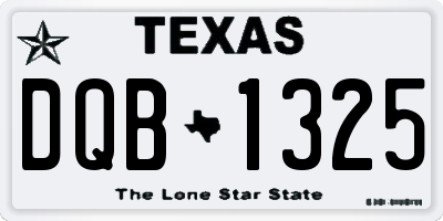 TX license plate DQB1325