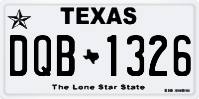 TX license plate DQB1326