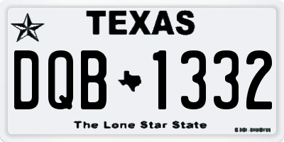 TX license plate DQB1332