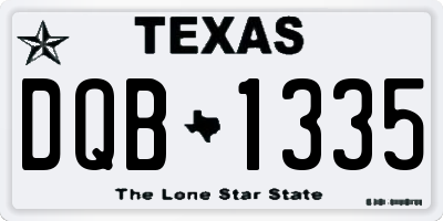 TX license plate DQB1335