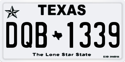 TX license plate DQB1339