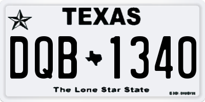 TX license plate DQB1340