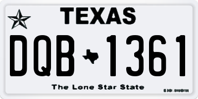 TX license plate DQB1361