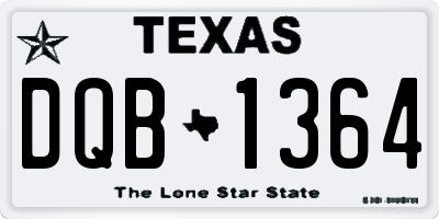 TX license plate DQB1364