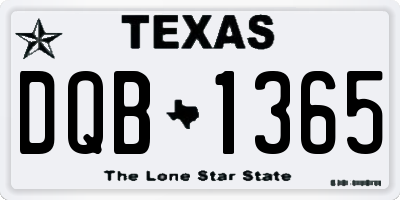 TX license plate DQB1365