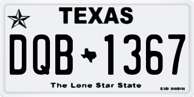 TX license plate DQB1367