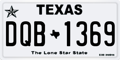 TX license plate DQB1369