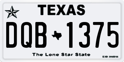 TX license plate DQB1375