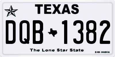 TX license plate DQB1382