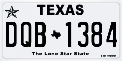 TX license plate DQB1384