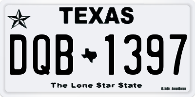 TX license plate DQB1397