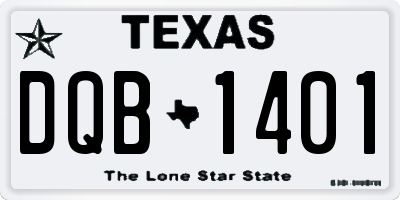 TX license plate DQB1401