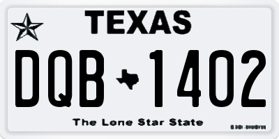 TX license plate DQB1402