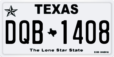 TX license plate DQB1408