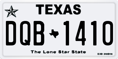 TX license plate DQB1410