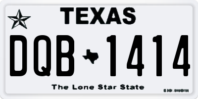 TX license plate DQB1414