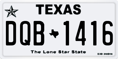 TX license plate DQB1416