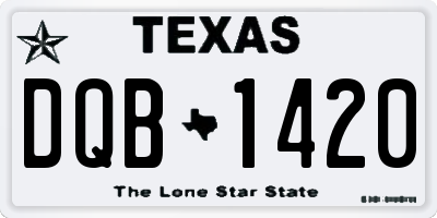 TX license plate DQB1420