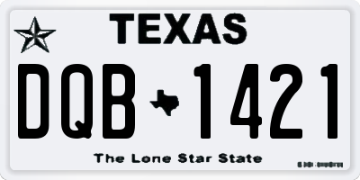 TX license plate DQB1421