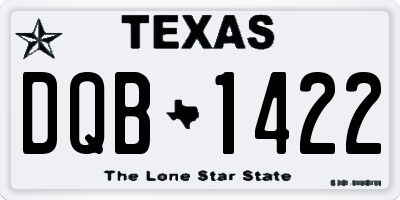 TX license plate DQB1422