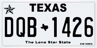 TX license plate DQB1426