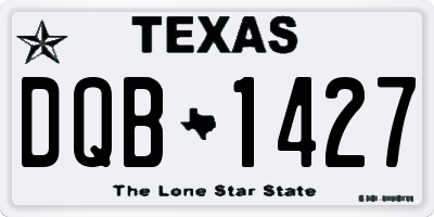 TX license plate DQB1427