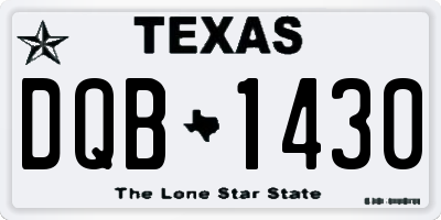 TX license plate DQB1430