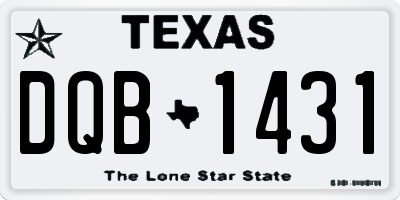 TX license plate DQB1431